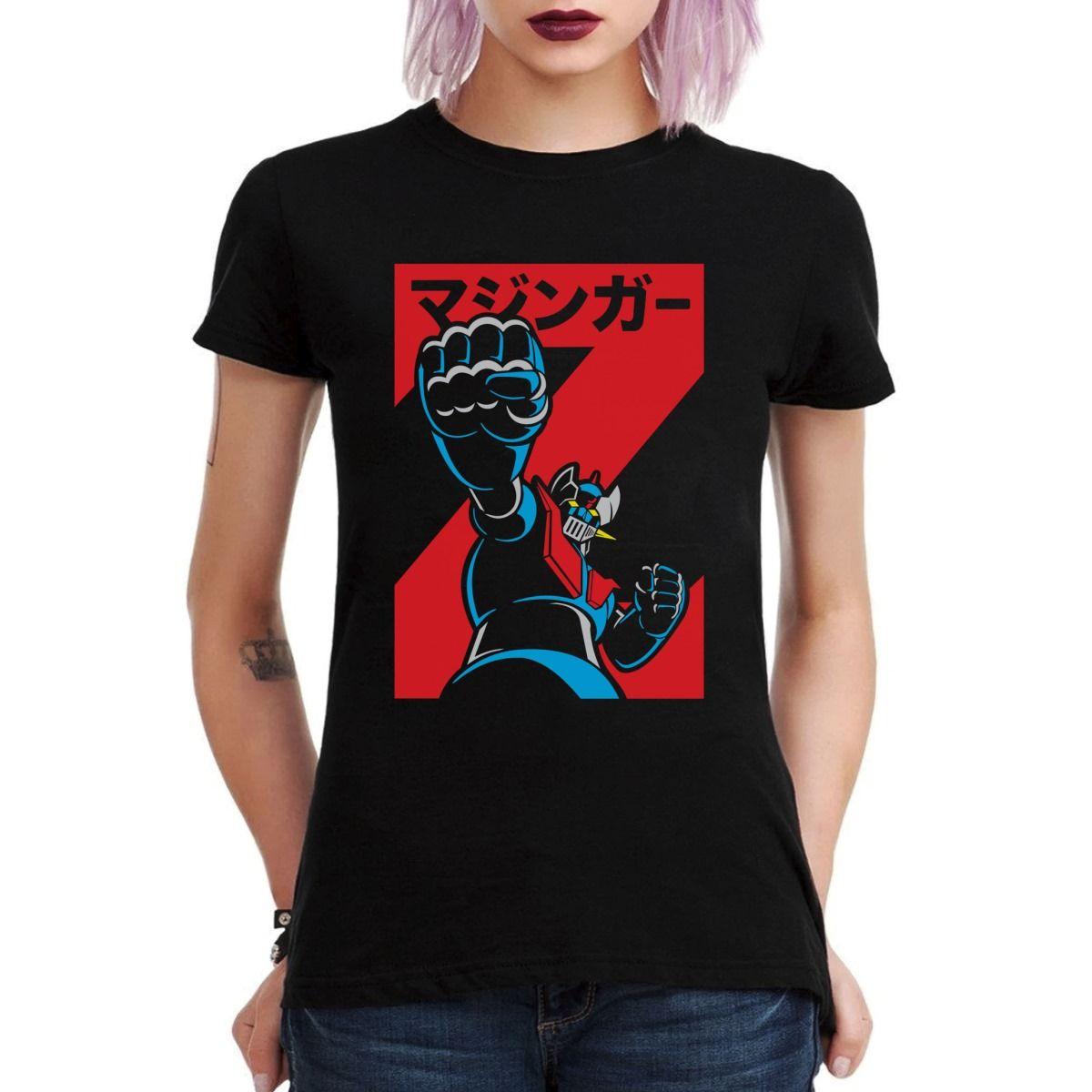 MAZINGER Z PUÑO ROBOT STENCIL POLERA MUJER-2