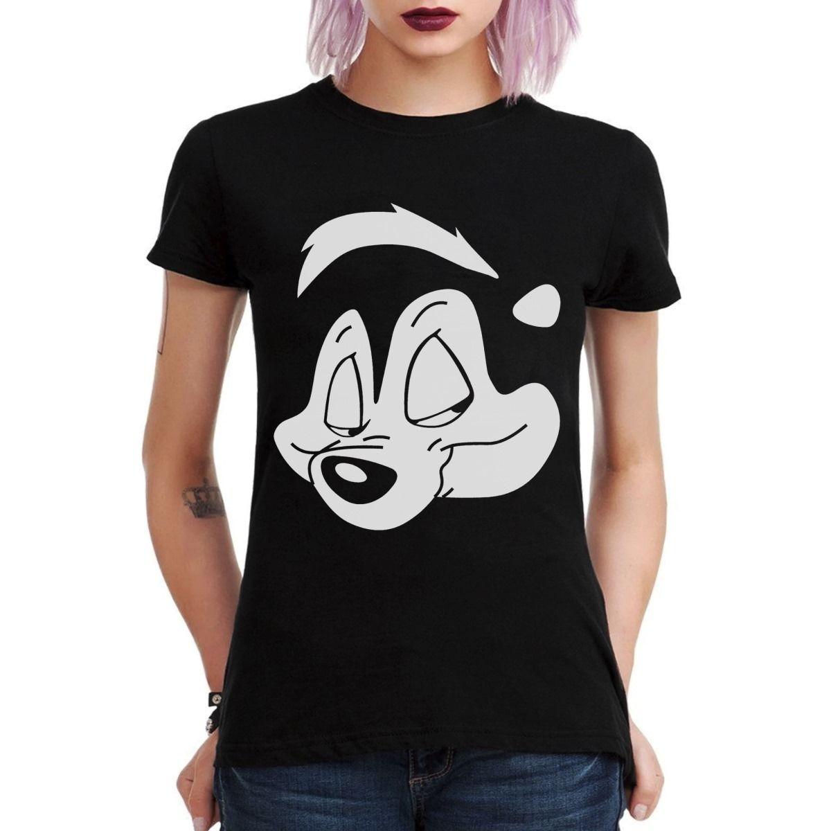 PEPE LE PEW FACE POLERA MUJER-2