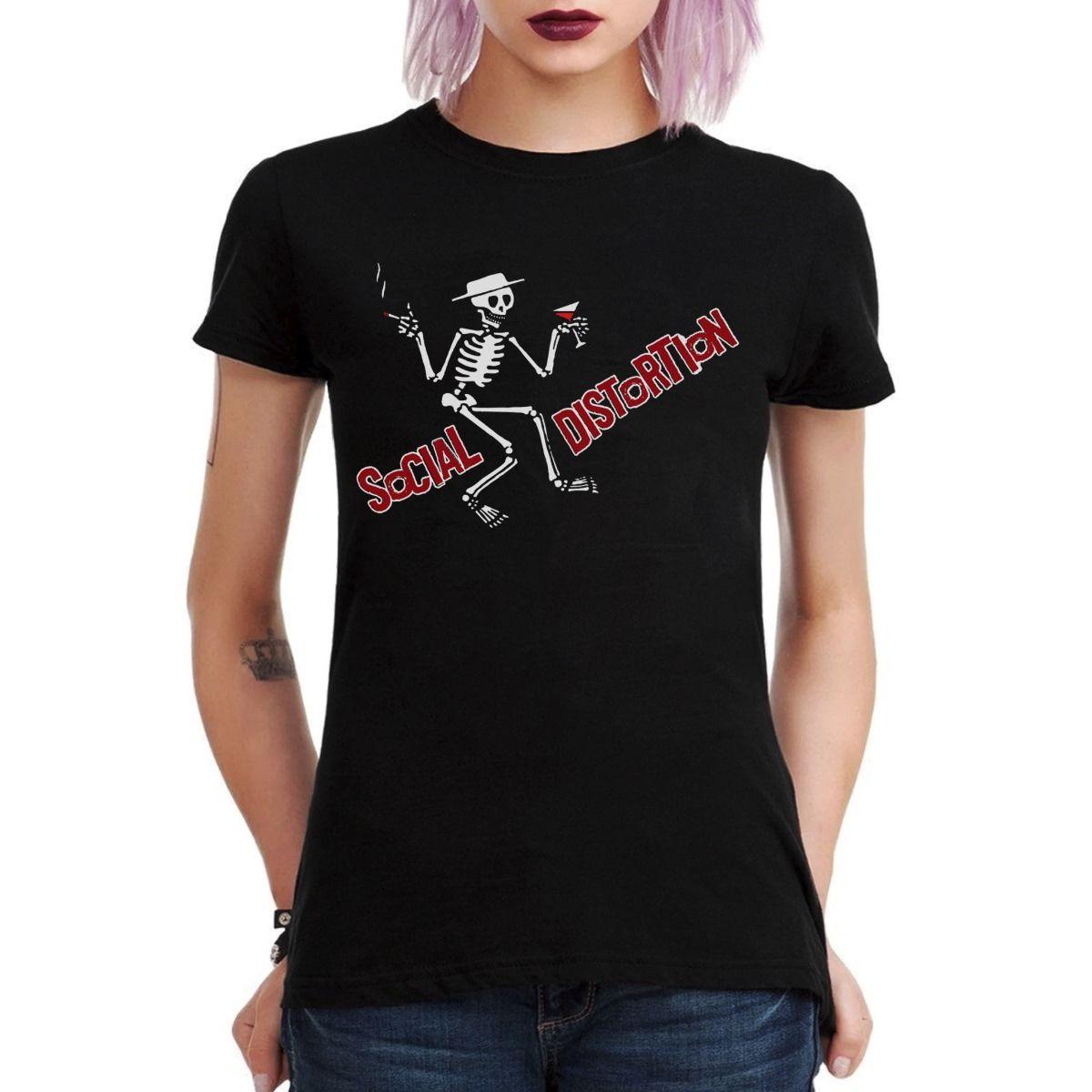 SOCIAL DISTORTION LOGO POLERA MUJER-2