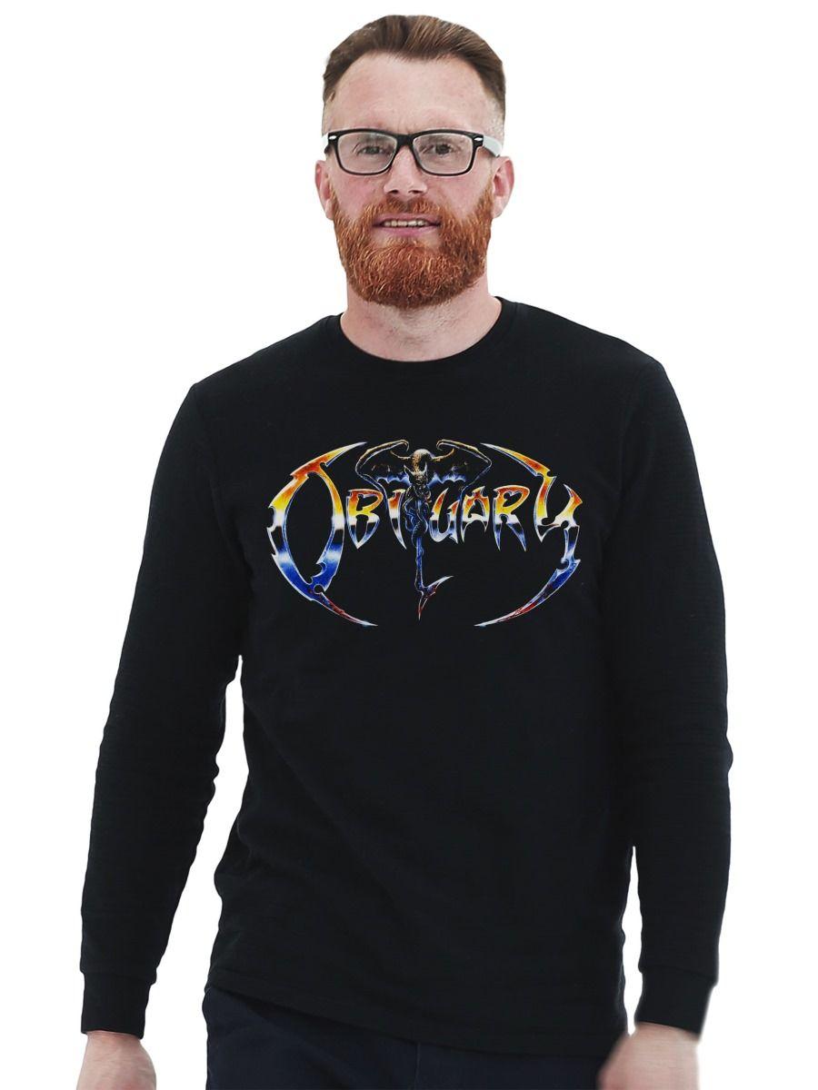 OBITUARY LOGO COLORS POLERA MANGA LARGA-0