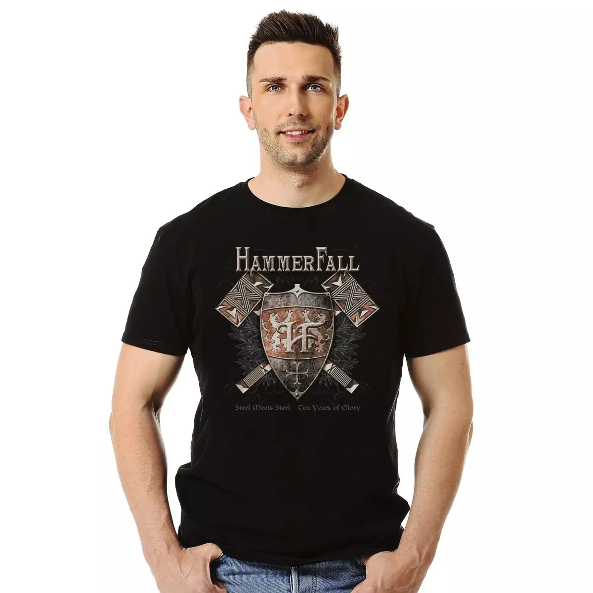 Polera Hammerfall Steel Meets Steel Metal-2