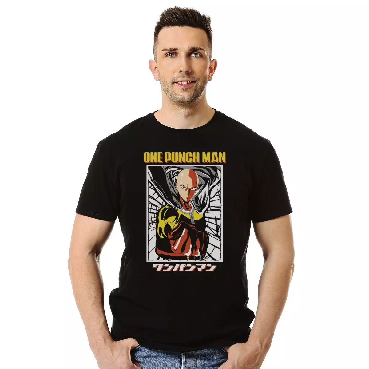 ONE PUNCH MAN SAITAMA POSTER PUÑO POLERA MANGA CORTA HOMBRE-2