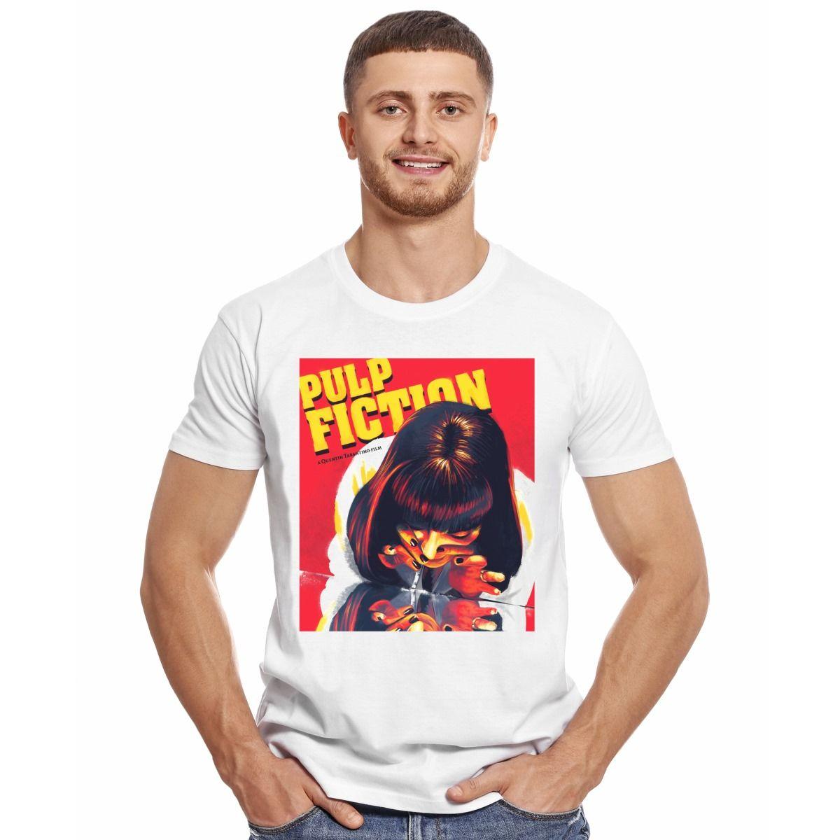 PULP FICTION INHALING MIA POLERA MANGA CORTA HOMBRE-2