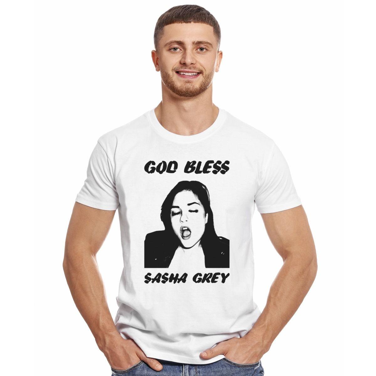 GOD BLESS SASHA GREY POLERA MANGA CORTA HOMBRE-2