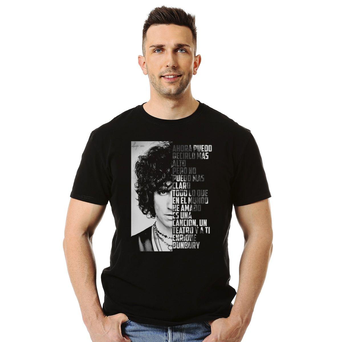 ENRIQUE BUNBURY CANCION LETRA POLERA MANGA CORTA HOMBRE-2