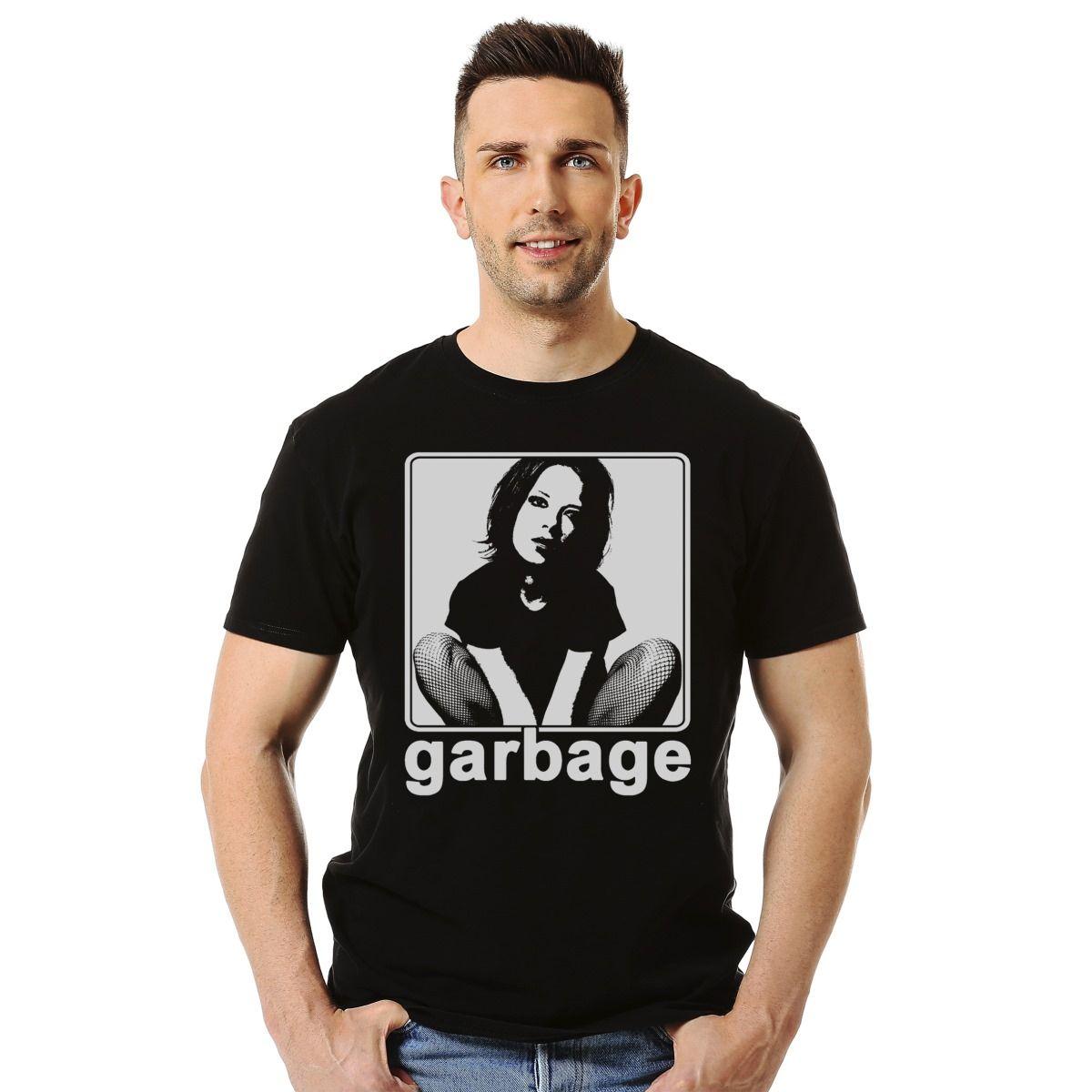GARBAGE SHIRLEY MANSON STENCIL POLERA MANGA CORTA HOMBRE-2