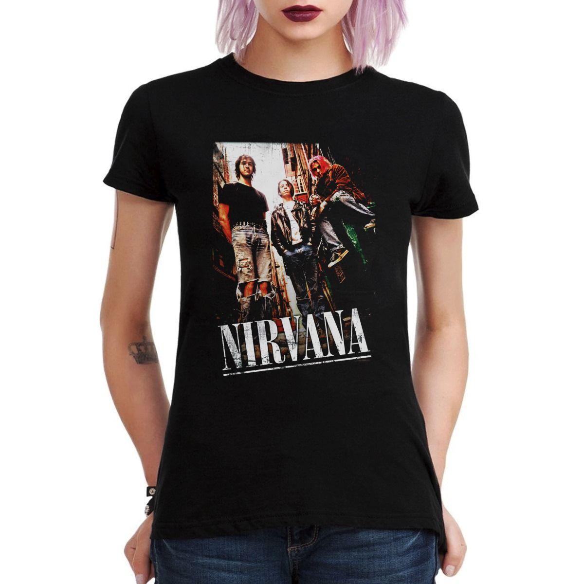 NIRVANA BAND PHOTO COLORS POLERA MUJER-2