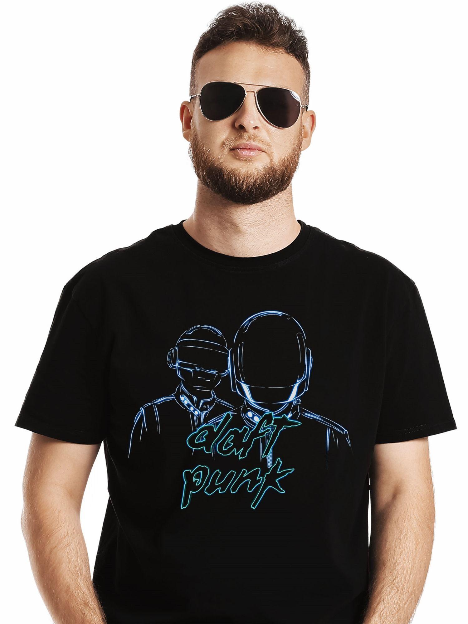 Polera Daft Punk Helmets Logo Fluor-0