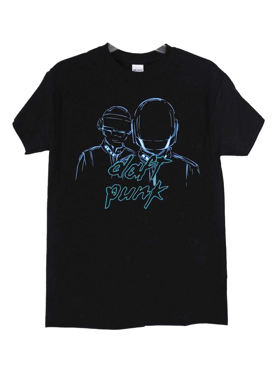 Polera Daft Punk Helmets Logo Fluor-2