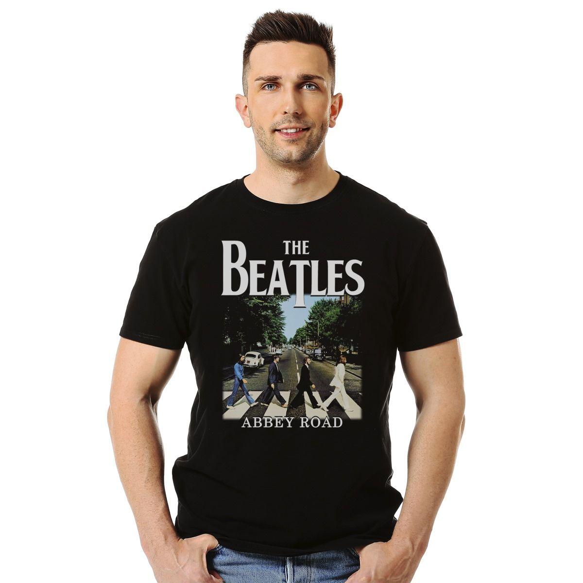 Polera The Beatles Abbey Road Album Cover Polera Negra Rock-2