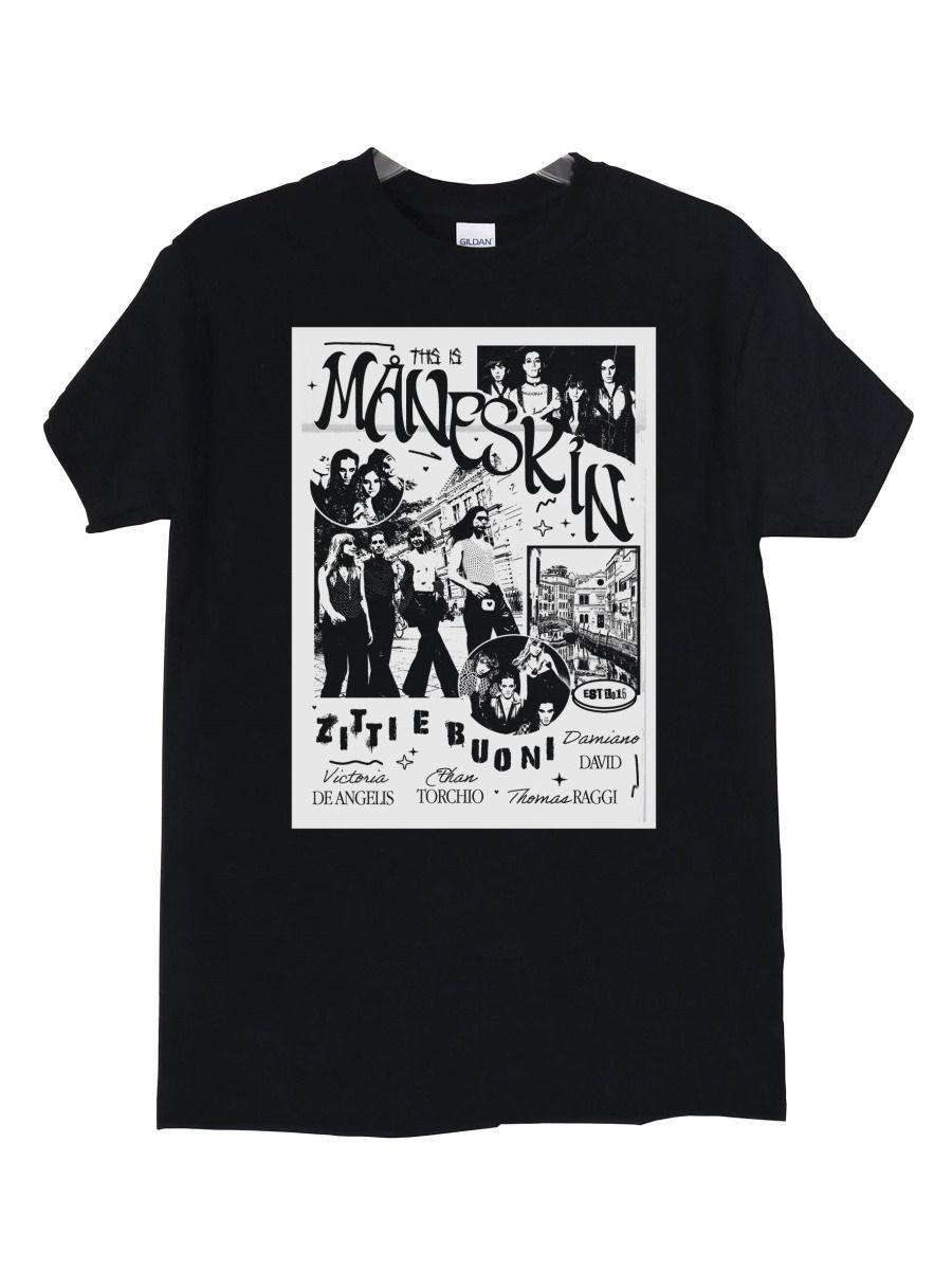 MANESKIN ZITTI E BUONI POLERA NEGRA POLERA MANGA CORTA HOMBRE-1
