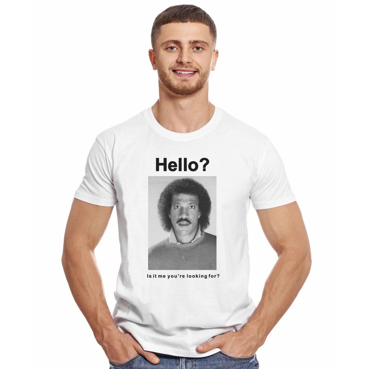LIONEL RICHIE HELLO IS IT ME YOU'RE LOOKING FOR POLERA MANGA CORTA HOMBRE-2