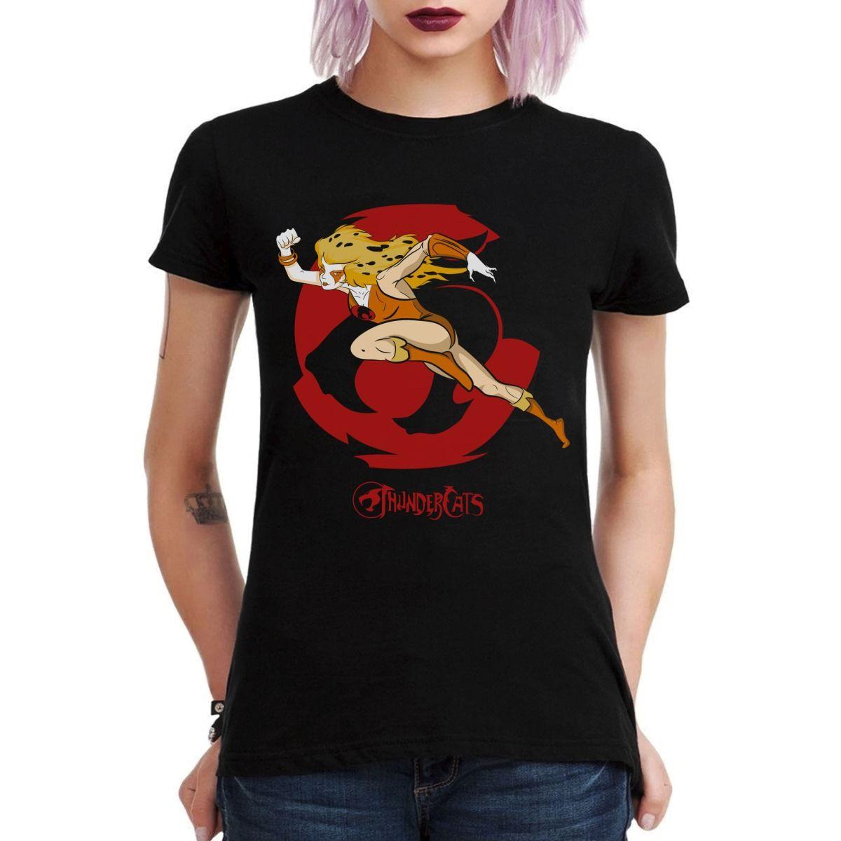 THUNDERCATS CHITARA CORRIENDO Y LOGO POLERA MUJER-2