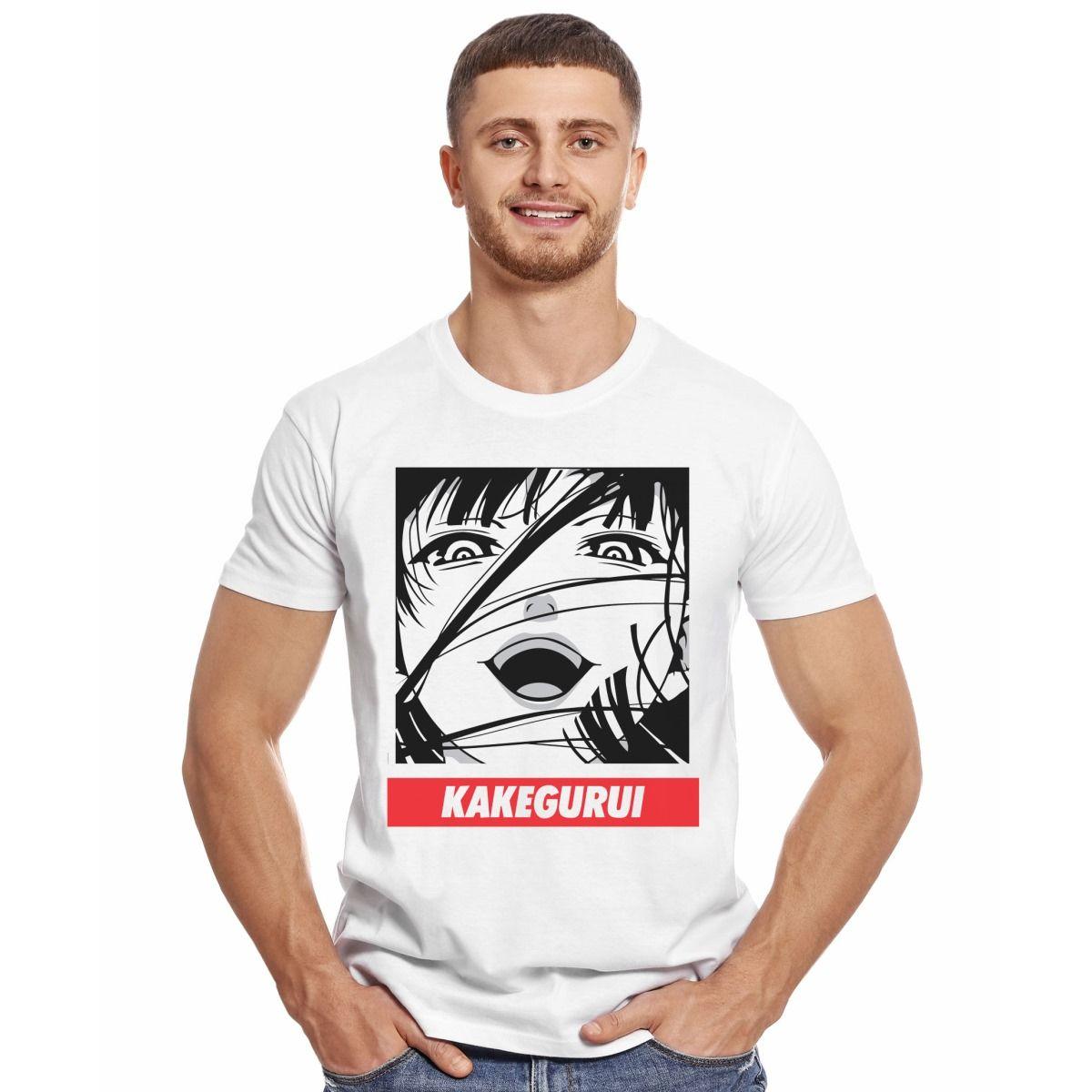 KAKEGURUI STENCIL CARA YUMEKO JABAMI POLERA MANGA CORTA HOMBRE-2