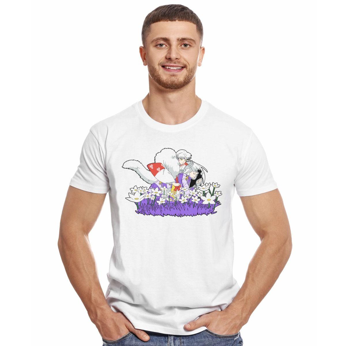 INUYASHA SESSHOMARU KAGOME HIGURASHI FLORES POLERA MANGA CORTA HOMBRE-2