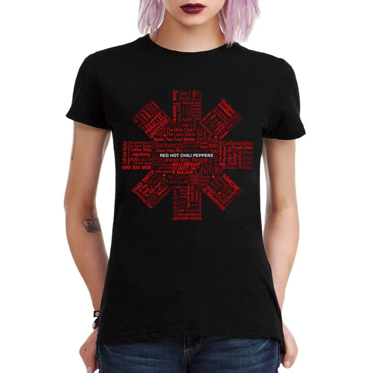 RED HOT CHILI PEPPERS SONGS CANCIONES POLERA MUJER-2