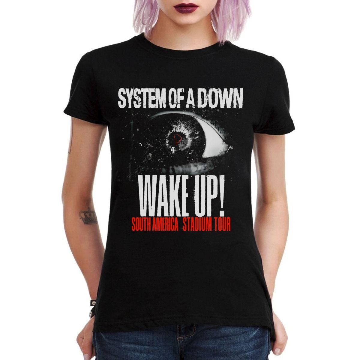 SYSTEM OF A DOWN EN CHILE WAKE UP TOUR POLERA MUJER-2