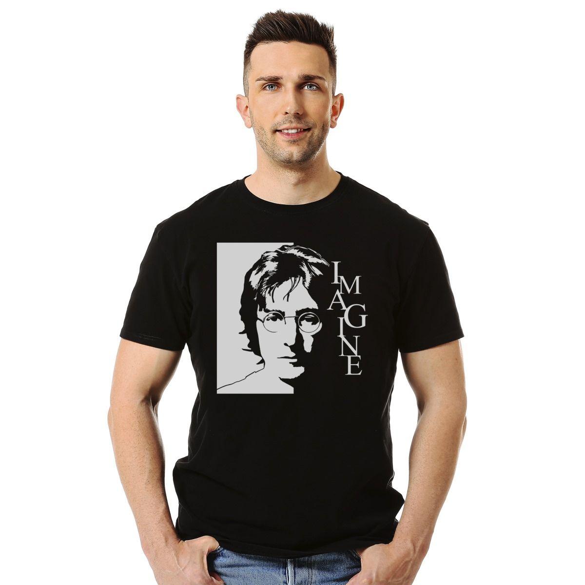 JOHN LENNON STENCIL 2 POLERA MANGA CORTA HOMBRE-2