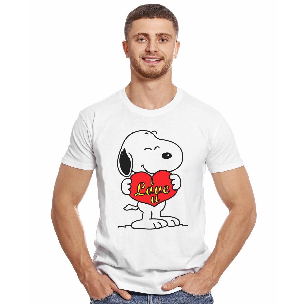 SNOOPY I LOVE U POLERA MANGA CORTA HOMBRE-2