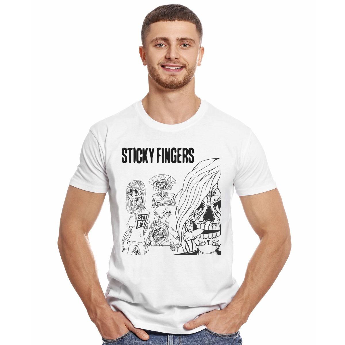 STICKY FINGERS BAND ART POLERA MANGA CORTA HOMBRE-2