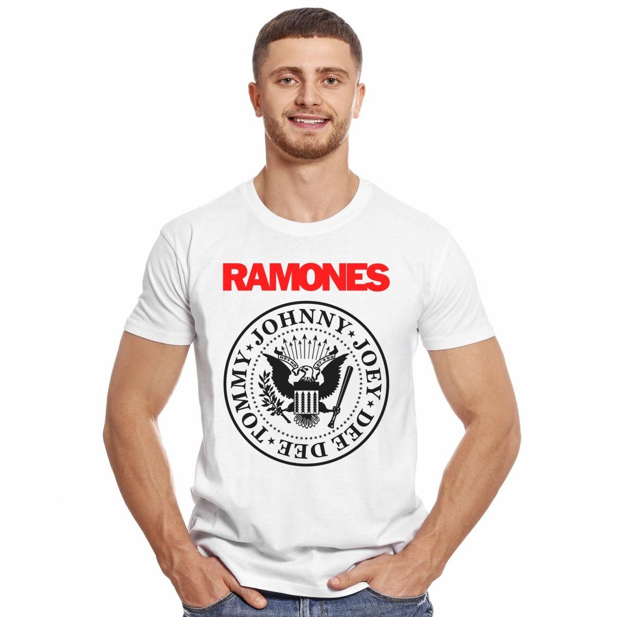 RAMONES LOGO JOHNNY JOEY CON TITULO POLERA MANGA CORTA HOMBRE-2