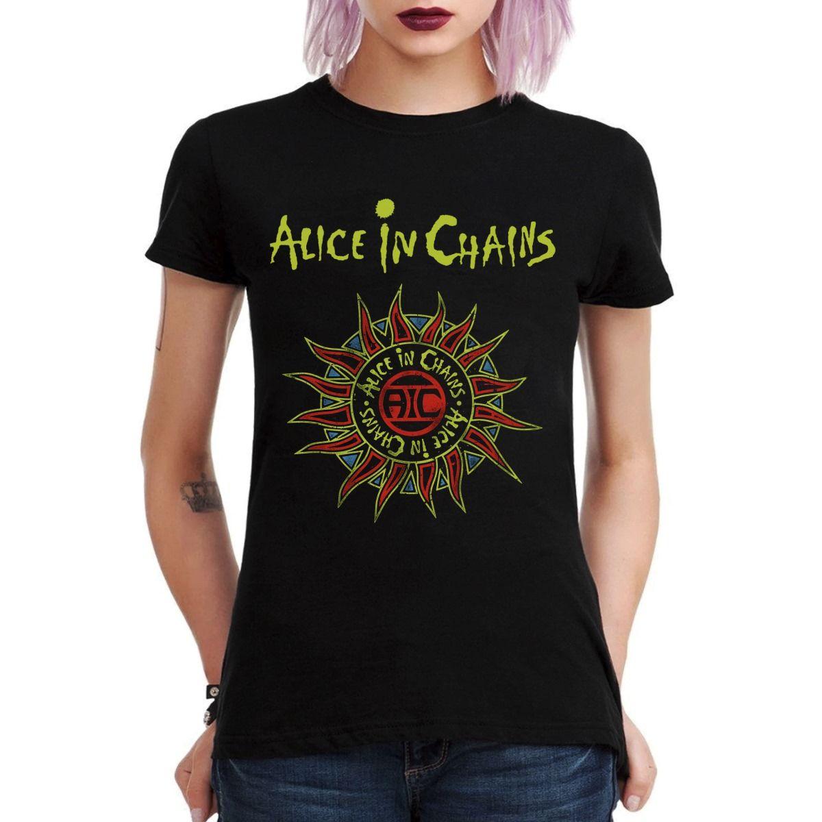 ALICE IN CHAINS SOL Y LOGO VERDE POLERA MUJER-2