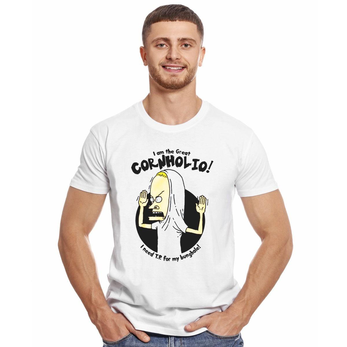 BEAVIS AND BUTTHEAD CORNHOLIO I NEED TP POLERA MANGA CORTA HOMBRE-2