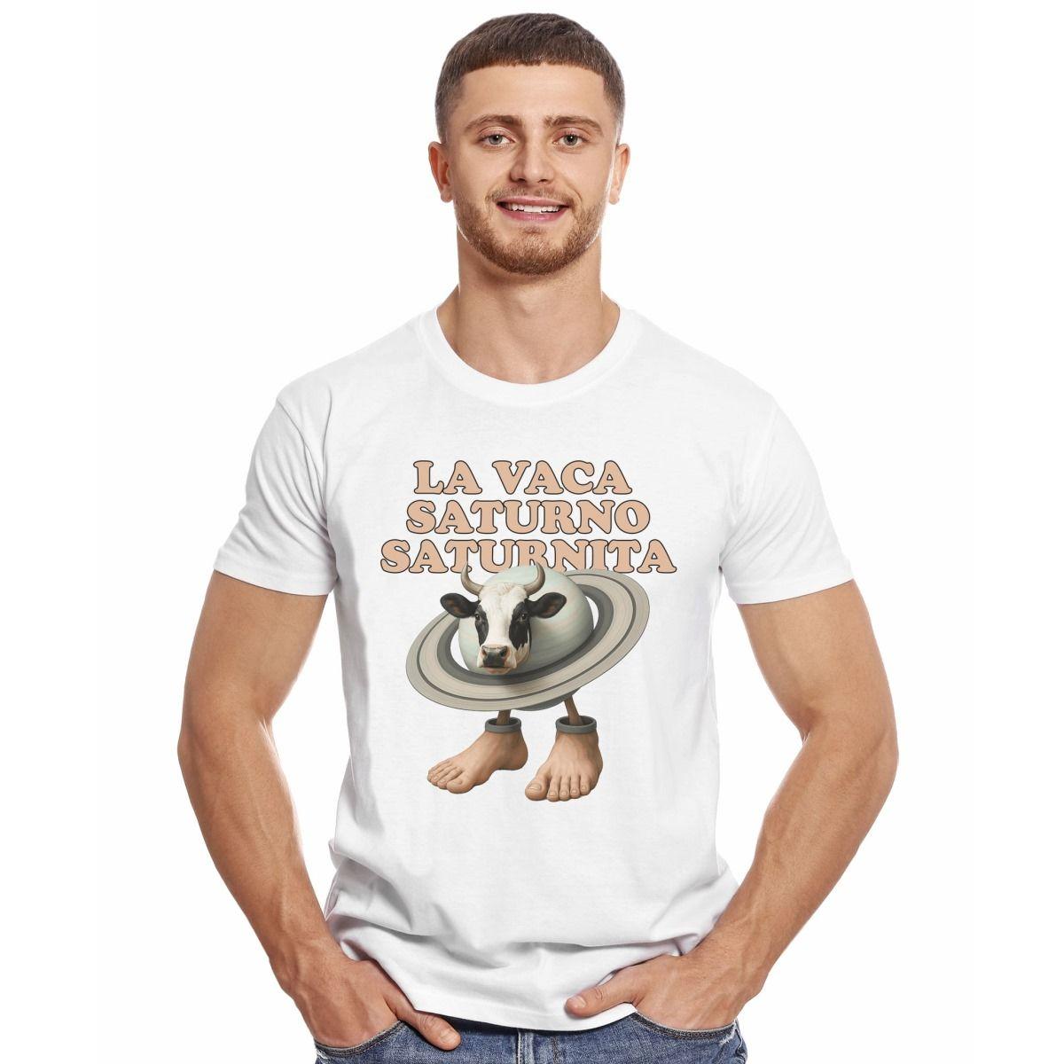 LA VACA SATURNO SATURNITA BRAINROT ITALIANO POLERA MANGA CORTA HOMBRE-2