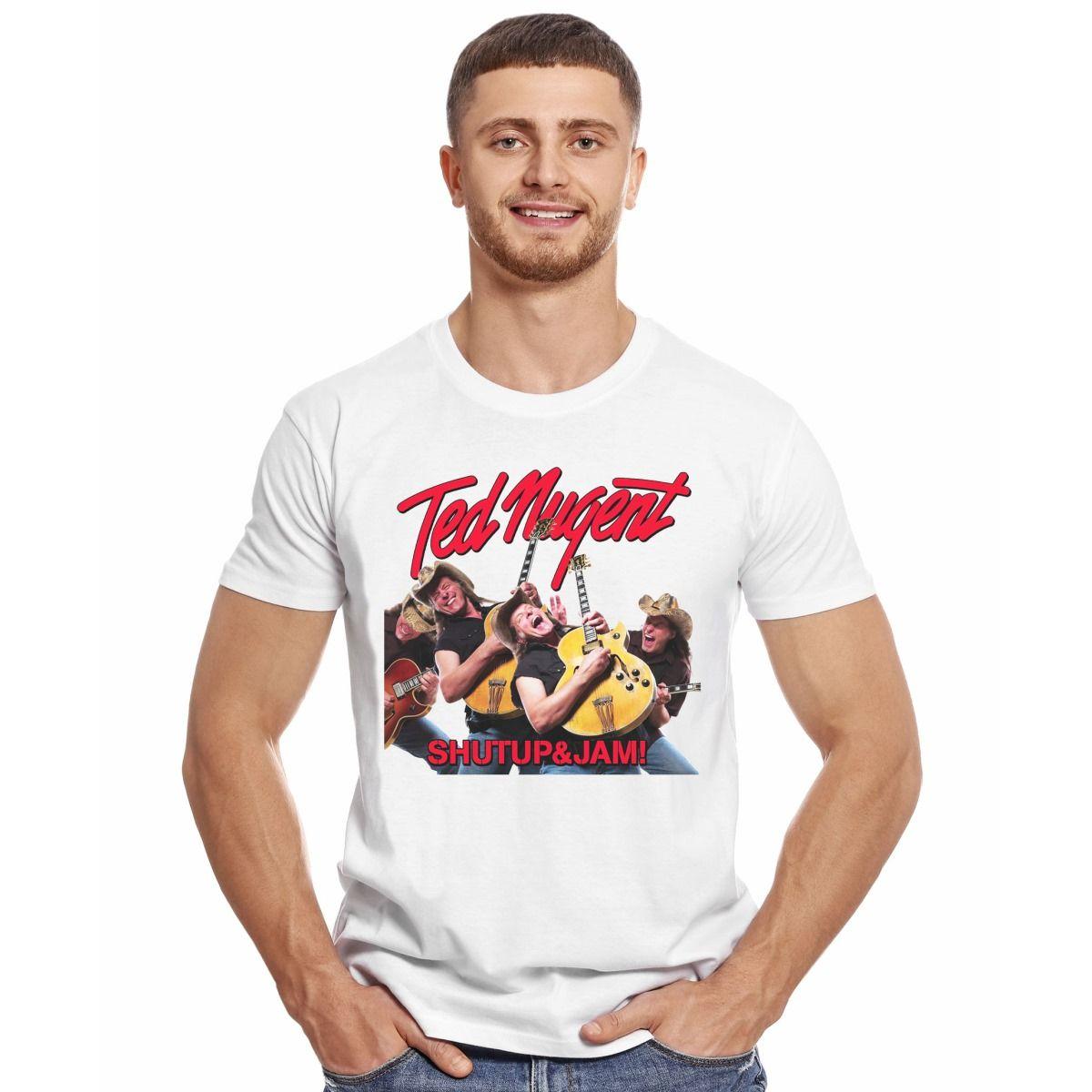 TED NUGENT SHUT UP AND JAM POLERA MANGA CORTA HOMBRE-2