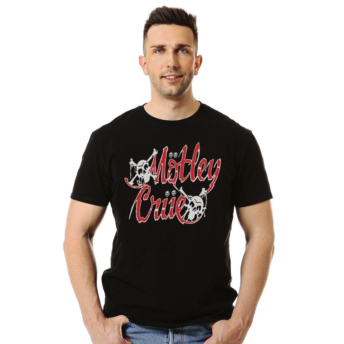 MOTLEY CRUE LOGO SKULL POLERA MANGA CORTA HOMBRE-2