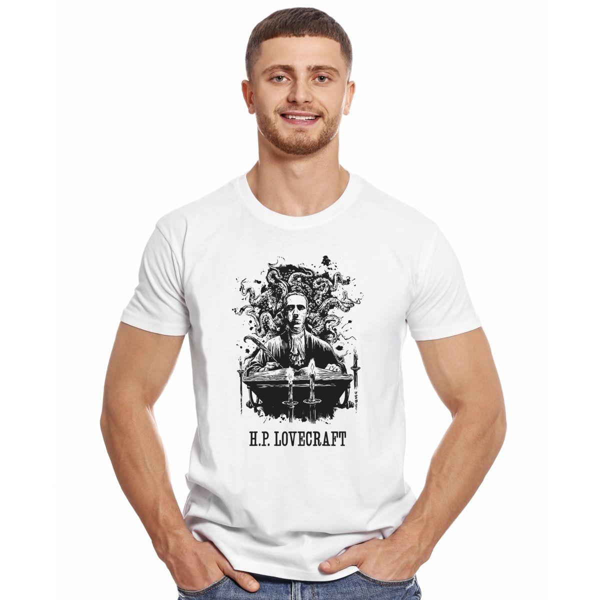 HP LOVECRAFT ESCRIBIENDO POLERA MANGA CORTA HOMBRE-2