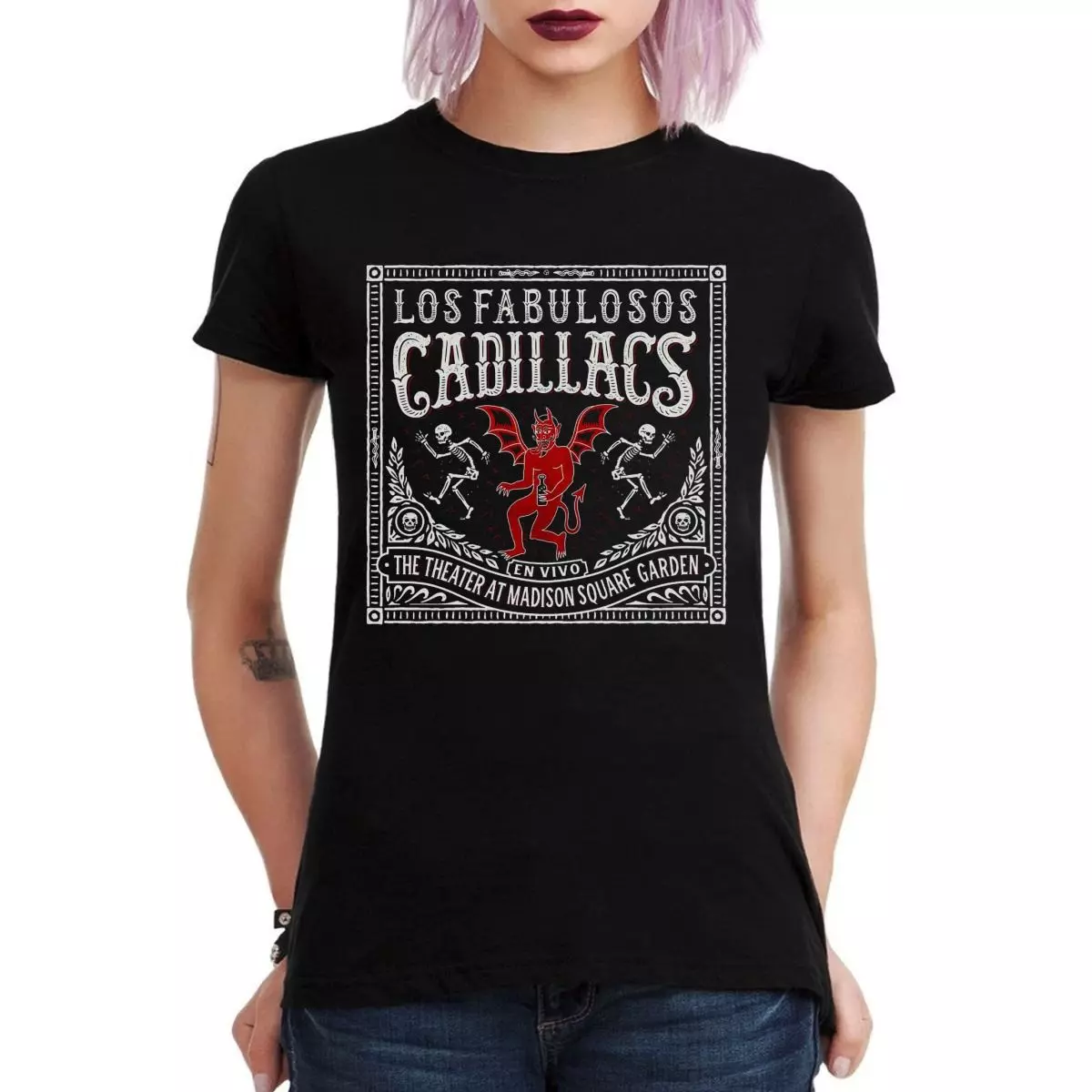 LOS FABULOSOS CADILLACS MADISON SQUARE GARDEN POLERA MUJER-2