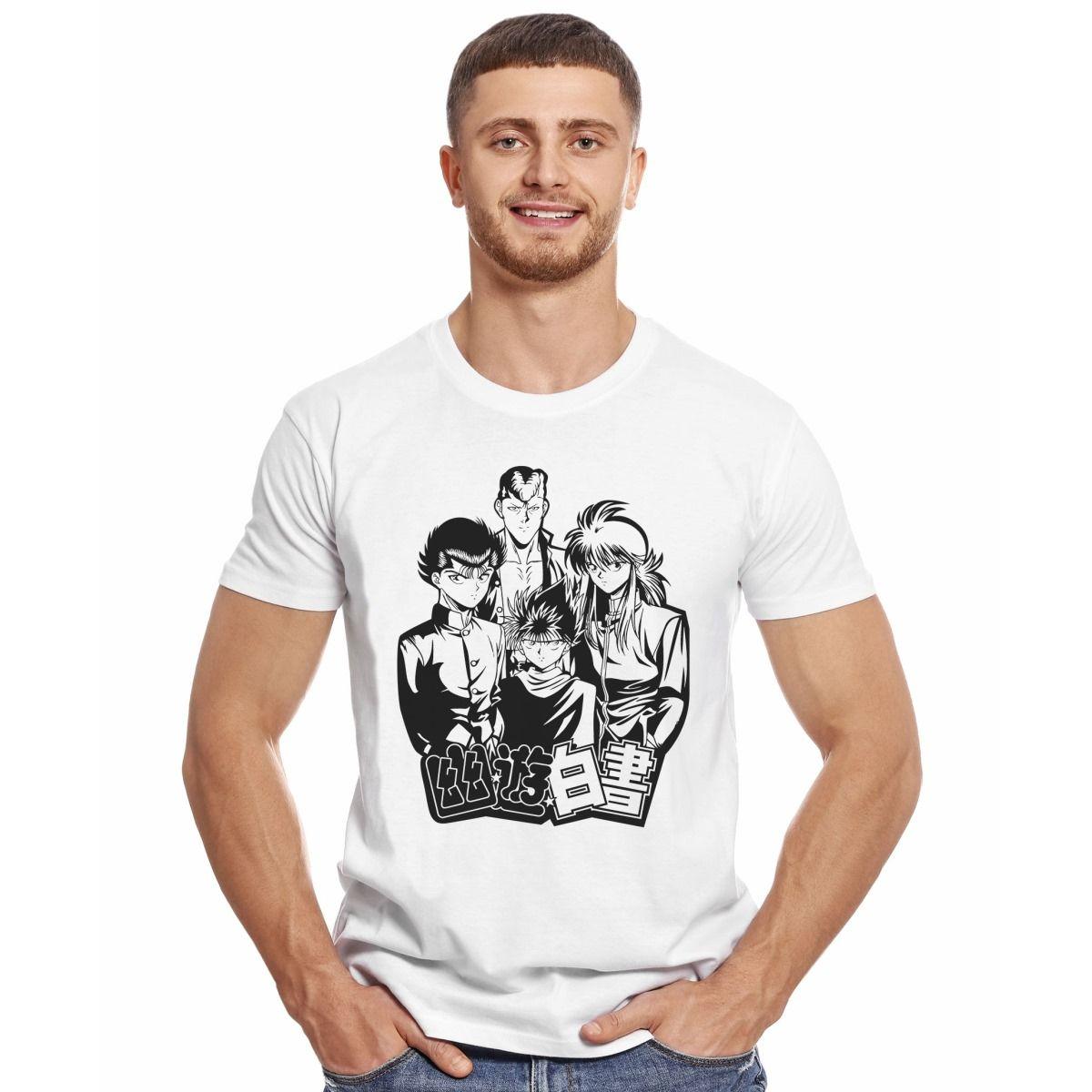 YU YU HAKUSHO STENCIL YUSUKE KAZUMA KURAMA HIEI POLERA MANGA CORTA HOMBRE-2