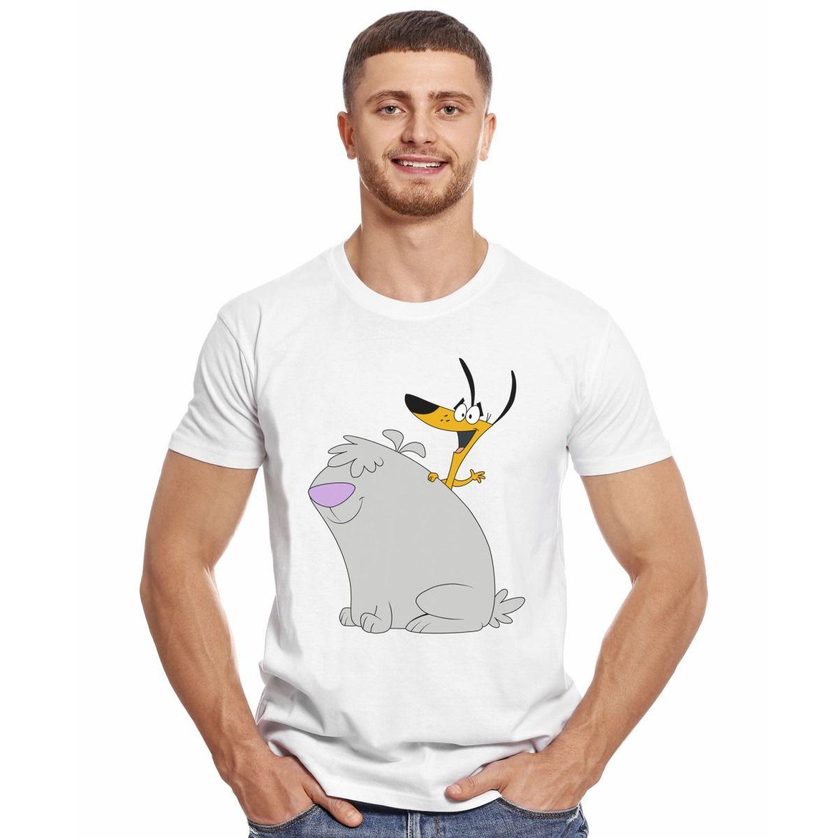 DOS PERROS TONTOS PERSONAJES 2 STUPID DOGS POLERA MANGA CORTA HOMBRE-2