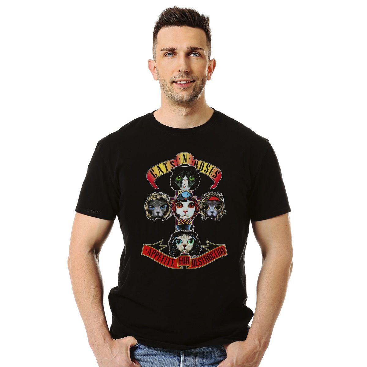 GUNS N ROSES CATS APPETITE FOR DESTRUCTION POLERA MANGA CORTA HOMBRE-2