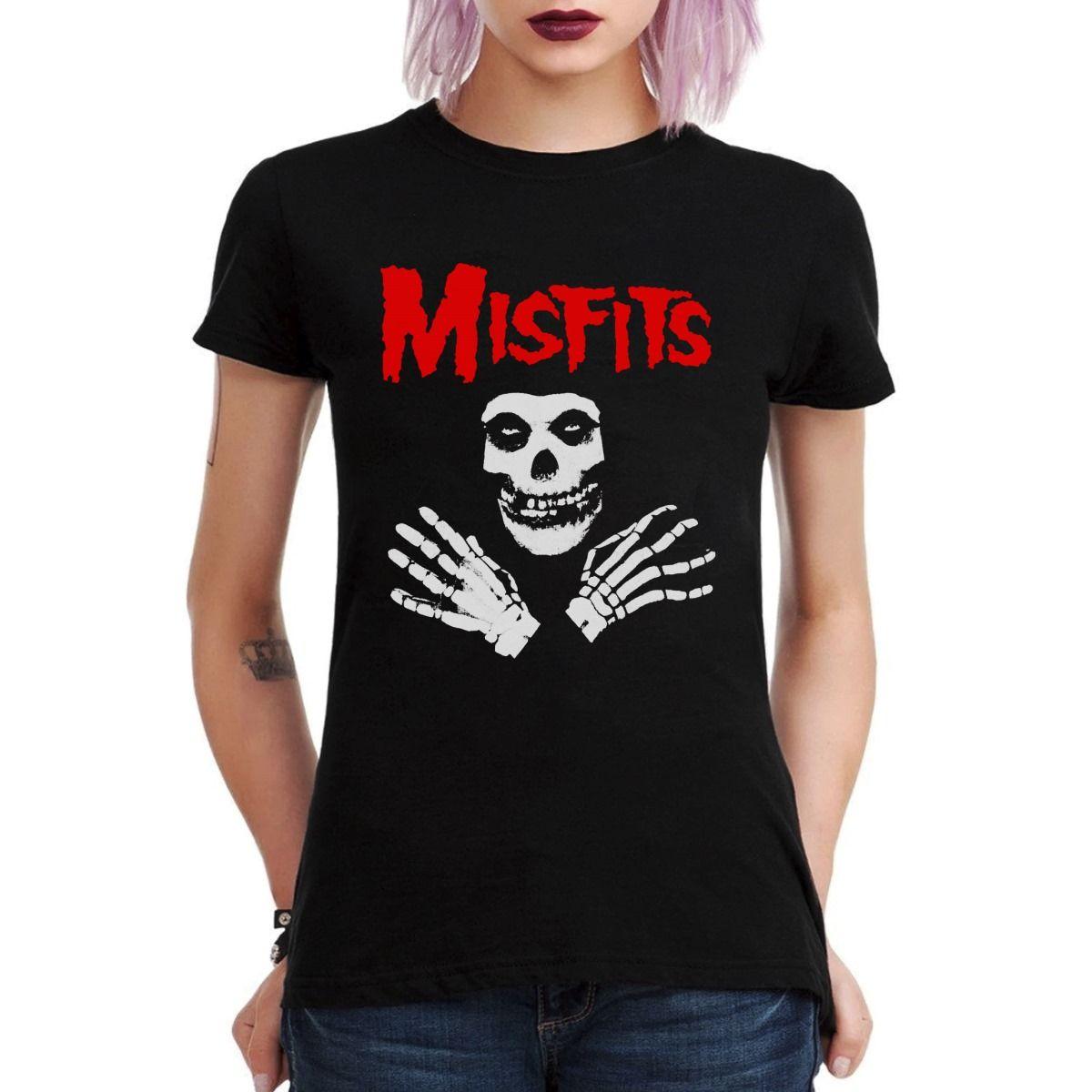 MISFITS SKULL AND HANDS POLERA MUJER-2