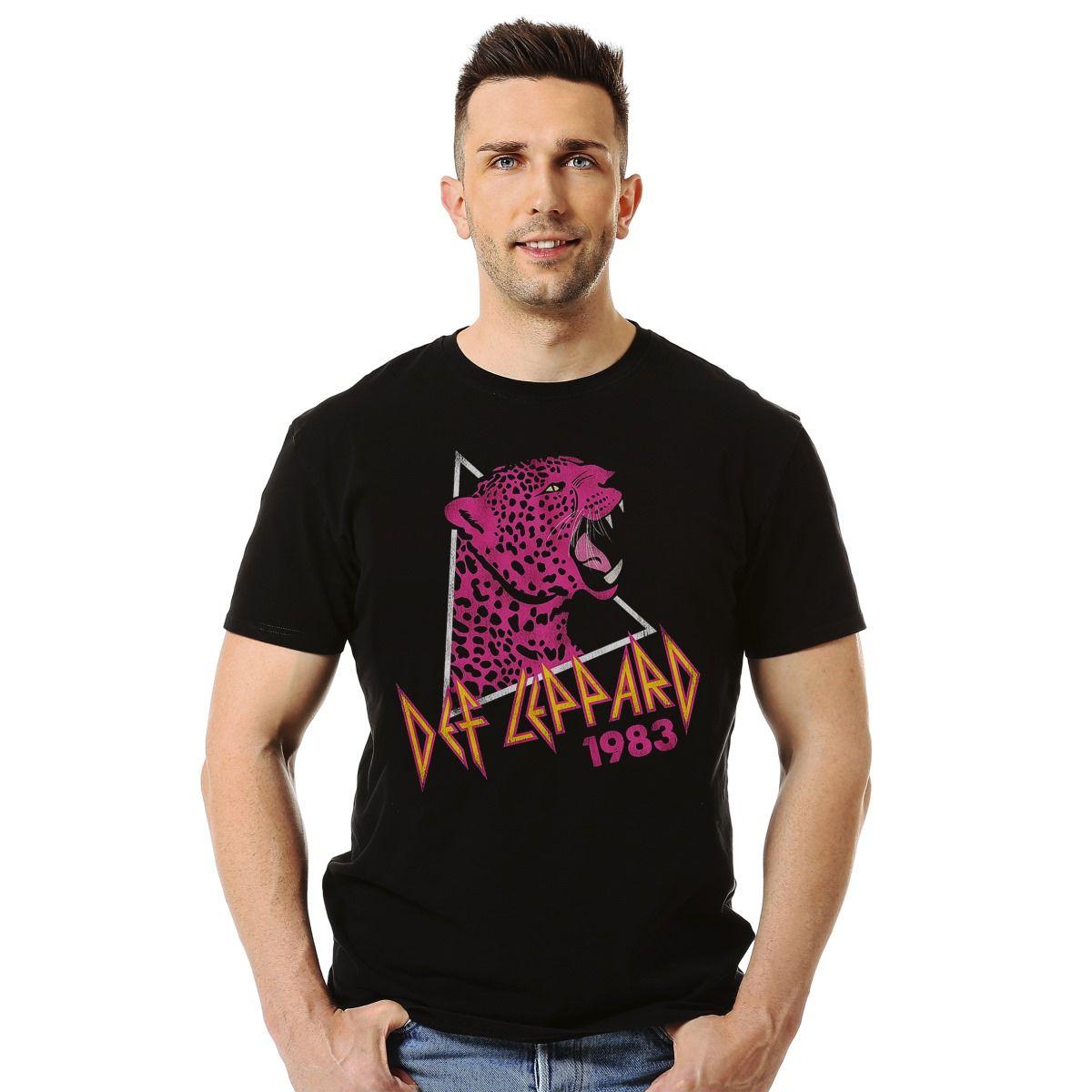 DEF LEPPARD 1983 VINTAGE LEOPARDO POLERA MANGA CORTA HOMBRE-2