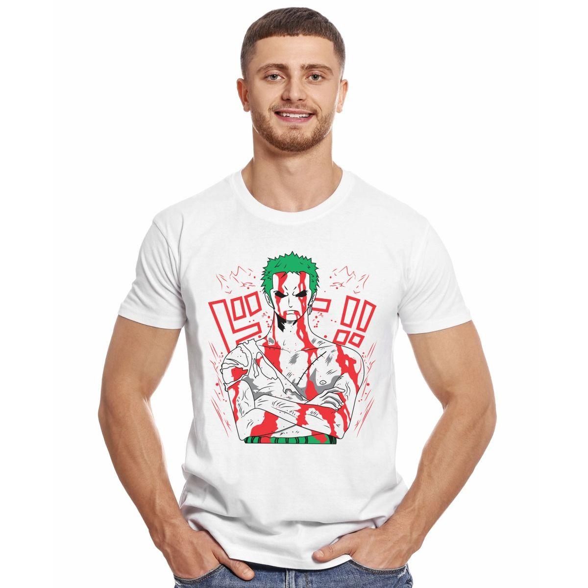 ONE PIECE RORONOA ZORO SANGRANDO POLERA MANGA CORTA HOMBRE-2
