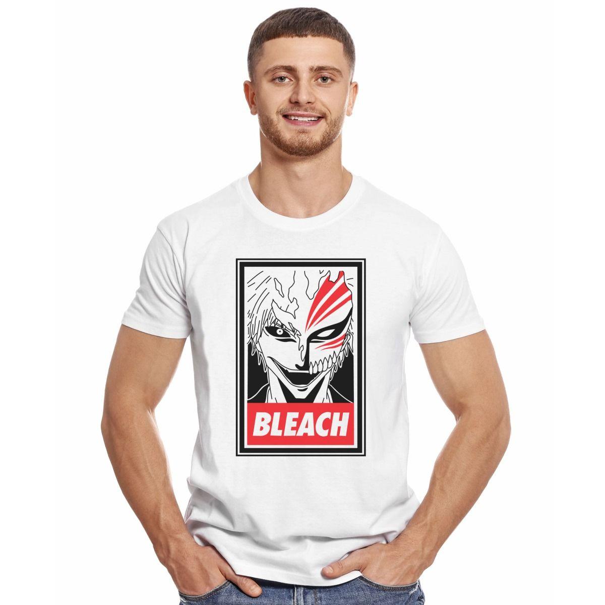 BLEACH ICHIGO KUROSAKI SHINIGAMI STENCIL POLERA MANGA CORTA HOMBRE-2