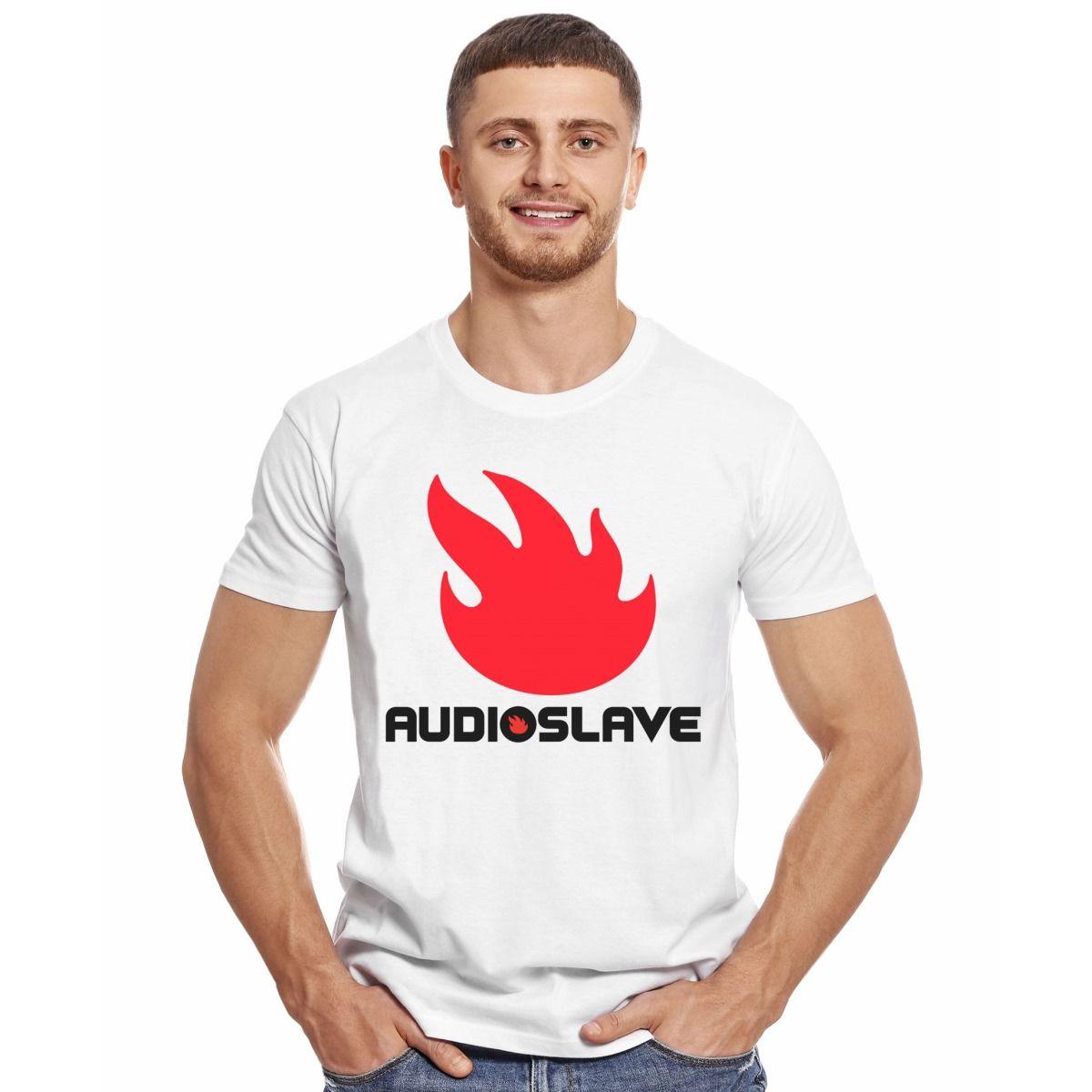 AUDIOSLAVE LOGO ROJO POLERA MANGA CORTA HOMBRE-2