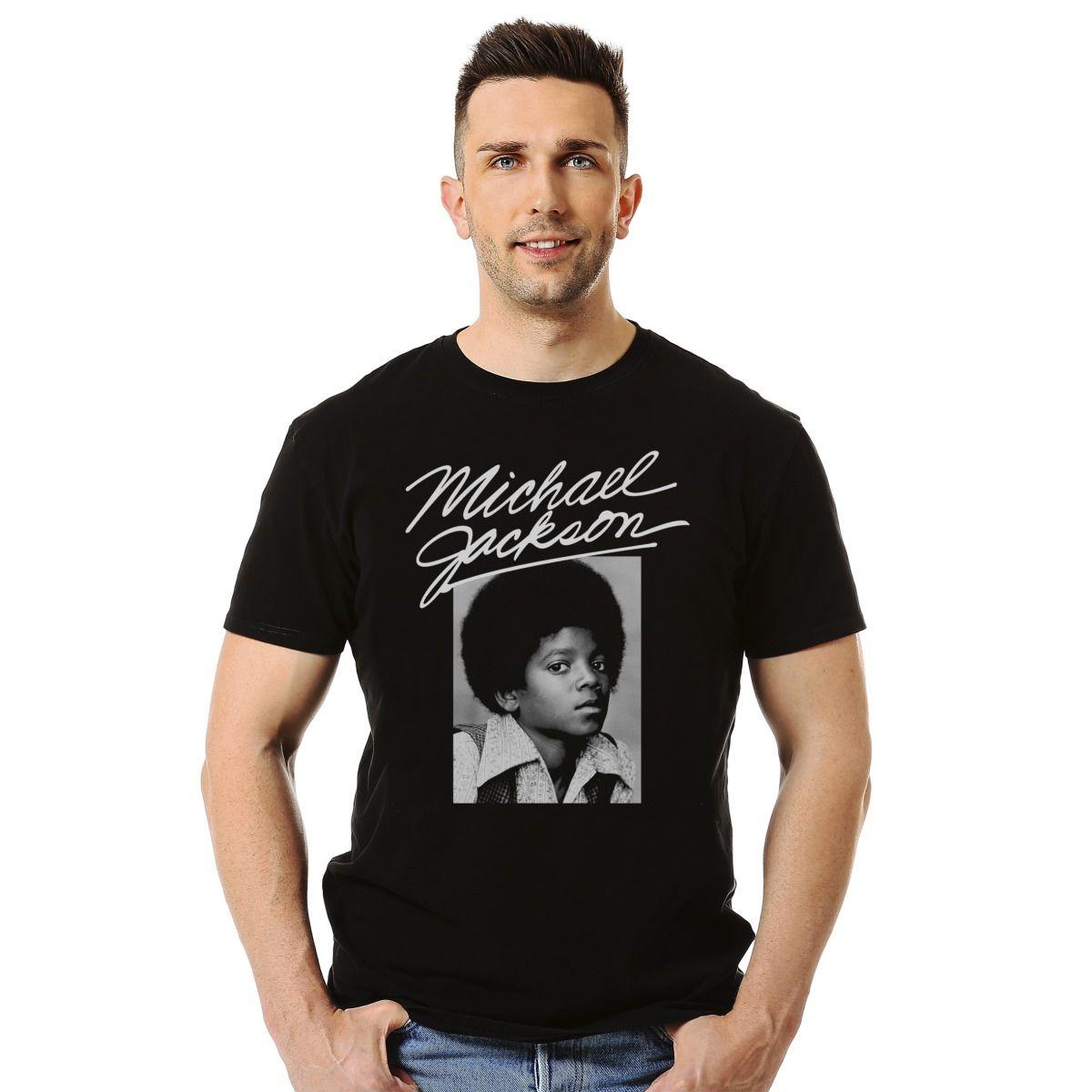 MICHAEL JACKSON FACE OLD PHOTO POLERA MANGA CORTA HOMBRE-2