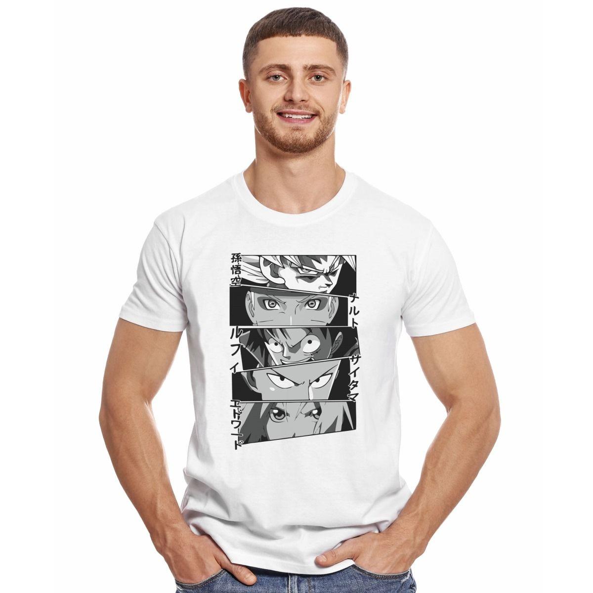 DRAGON BALL NARUTO ONE PIECE CARAS POLERA MANGA CORTA HOMBRE-2