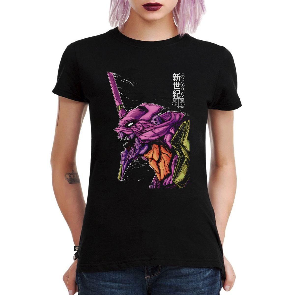 EVANGELION EVA 01 COLORES LETRAS JAPONESAS POLERA MUJER-2