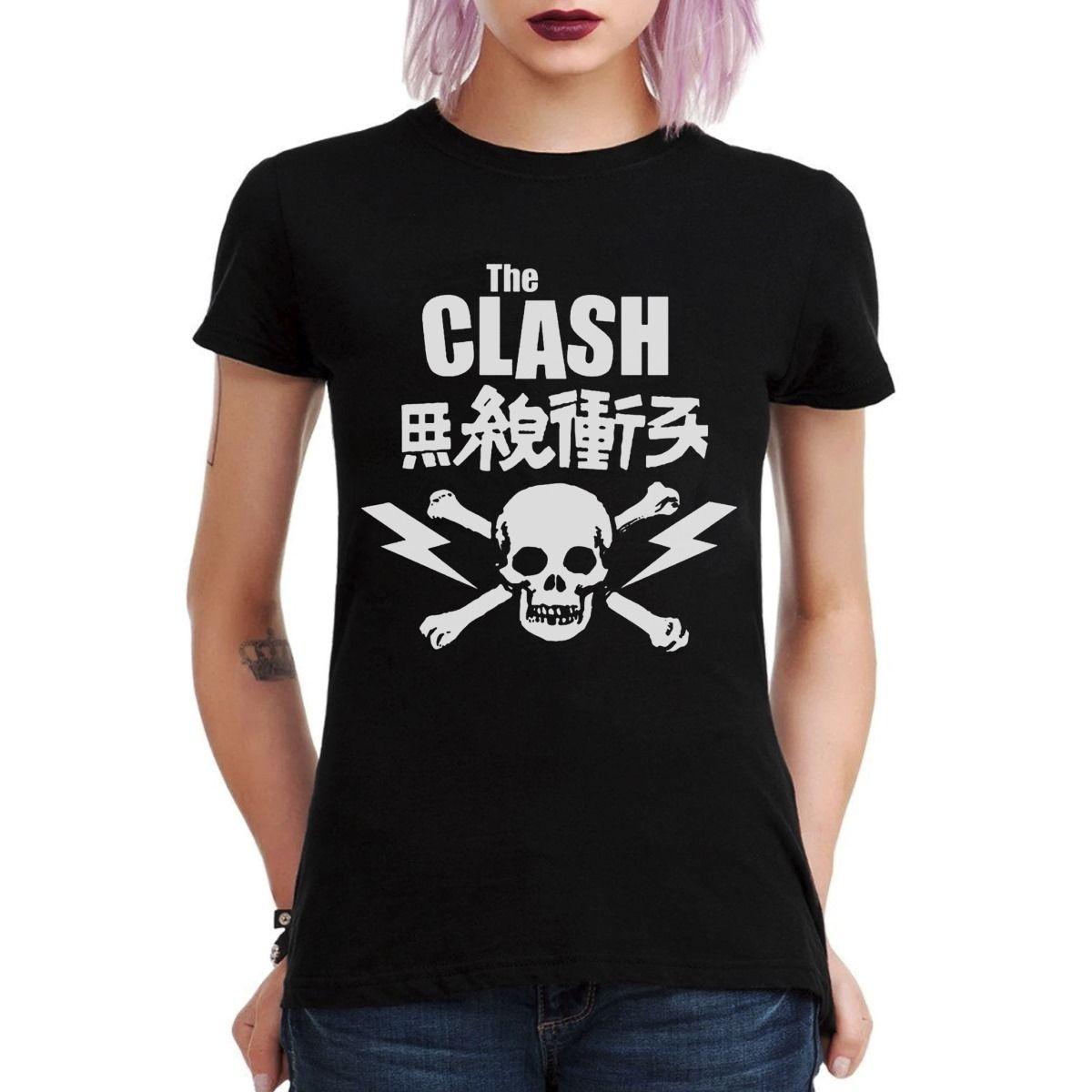 THE CLASH SKULL LOGO JAPONES POLERA MUJER-2