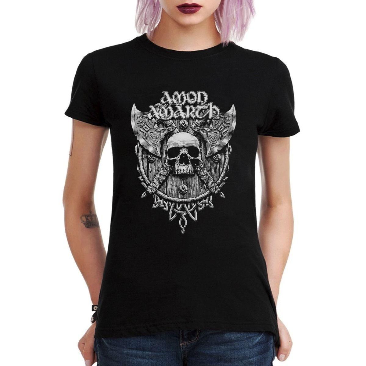 AMON AMARTH SKULL AXE POLERA MUJER-2