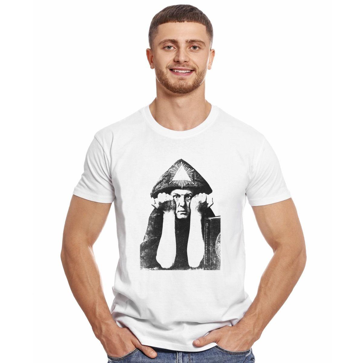 ALEISTER CROWLEY PENSANDO POLERA MANGA CORTA HOMBRE-2
