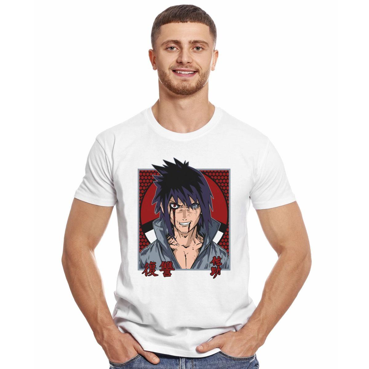 NARUTO SASUKE SHUPPUDEN CARA POLERA MANGA CORTA HOMBRE-2