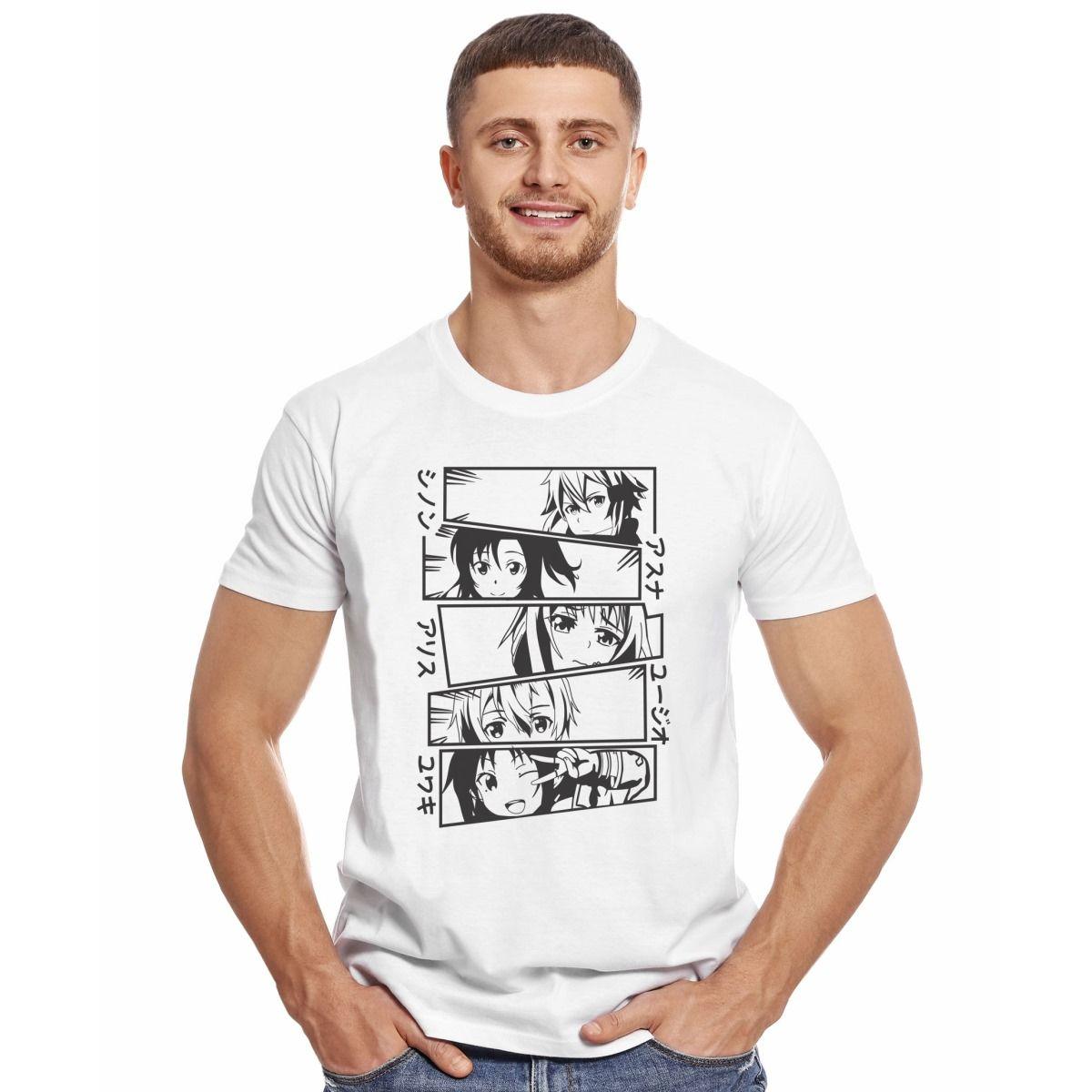 SWORD ART ONLINE SAO CARAS POLERA MANGA CORTA HOMBRE-2