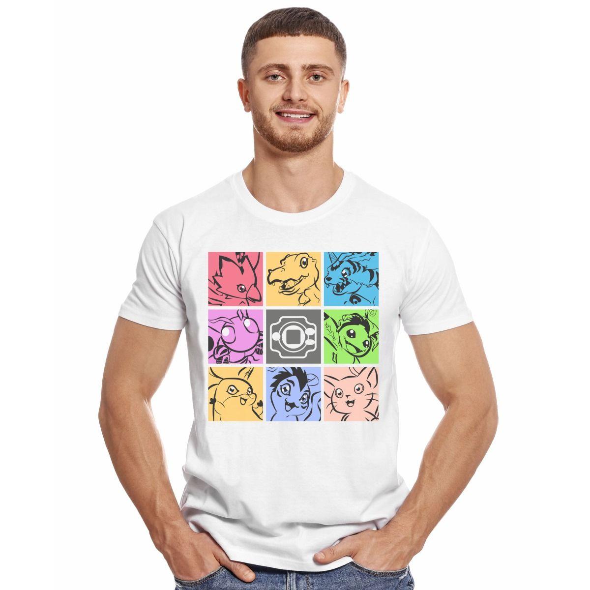 DIGIMON PERSONAJES COLORES POKEMON POLERA MANGA CORTA HOMBRE-2