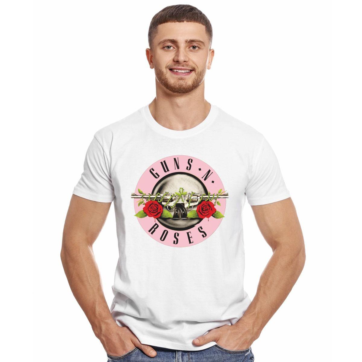 GUNS N ROSES LOGO CLASICO ROSADO POLERA MANGA CORTA HOMBRE-2